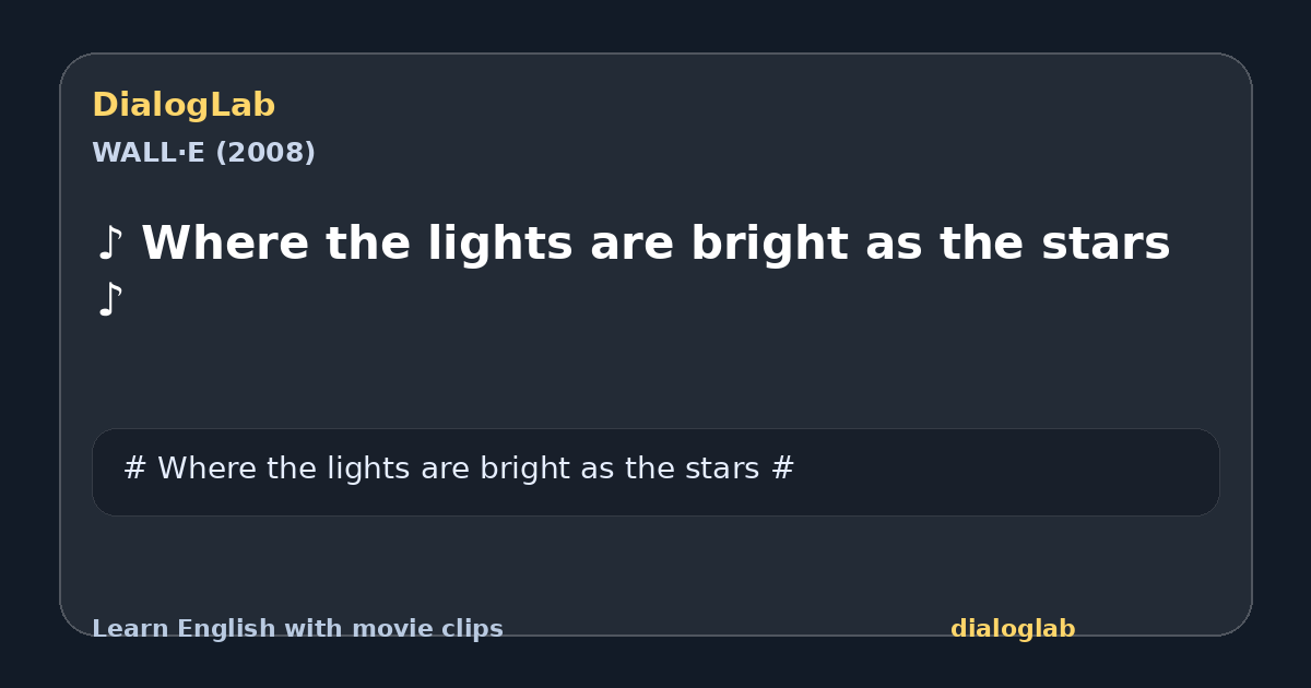 Share card for ♪ Where the lights are bright as the stars ♪