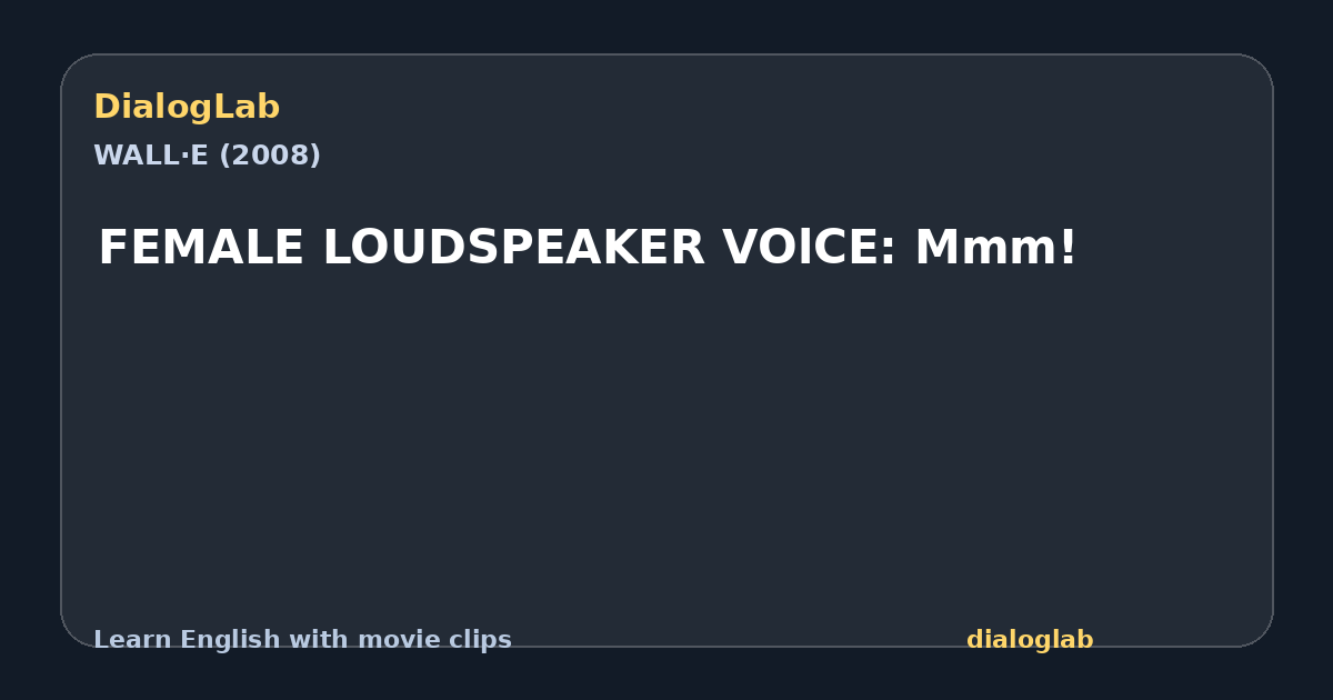 Share card for FEMALE LOUDSPEAKER VOlCE: Mmm!