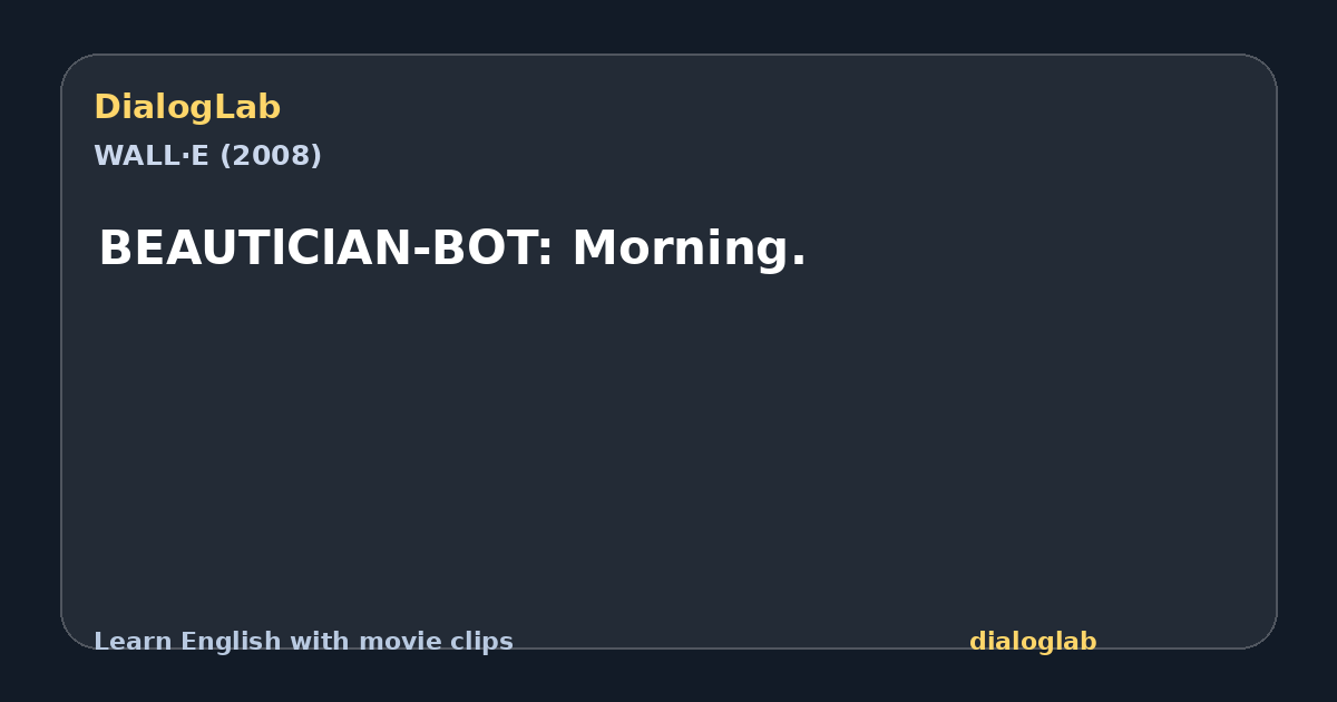 Share card for BEAUTlClAN-BOT: Morning.