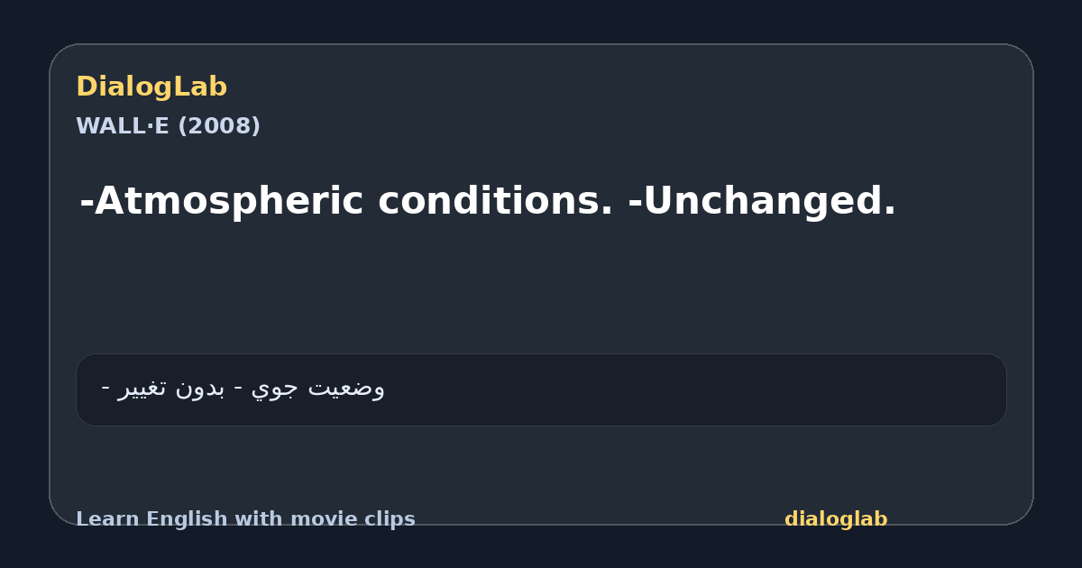 Share card for -Atmospheric conditions. -Unchanged.