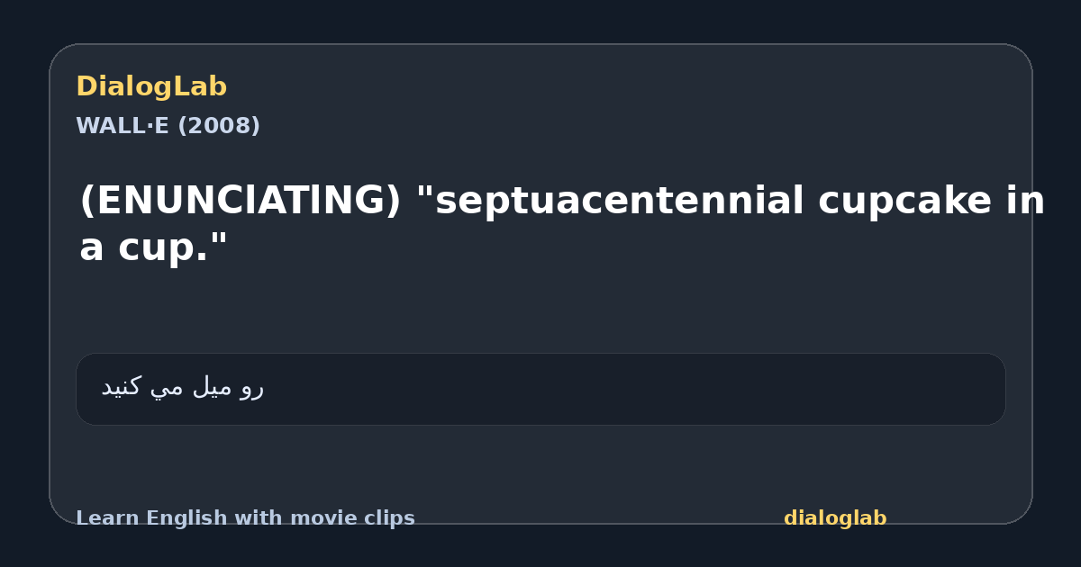 Share card for (ENUNClATlNG) "septuacentennial cupcake in a cup."